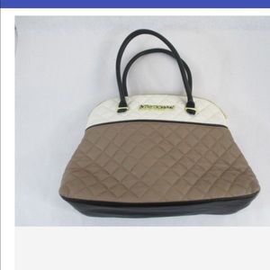 Betsey Johnson white and tan purse